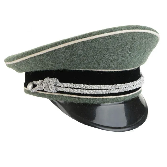 German Officer Visor Cap – Stone Grey with Emblem Badge
